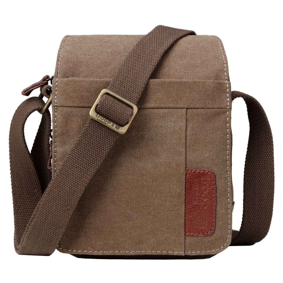 Troop London TRP0220 Classic Canvas Across Body Bag Brown
