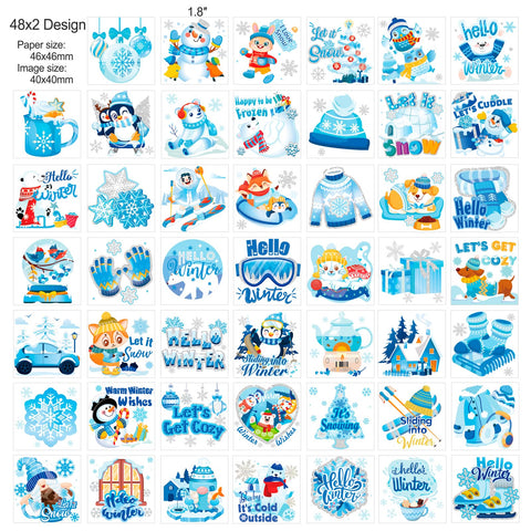 HOWAF 96Ppcs Snowflake Temporary Tattoo Stickers, Hello Winter Temporary Tattoos for Winter Wonderland Christmas Decorations, Let It Snow Face Tattoos for Winter Themed Baby Shower Wedding Supplies