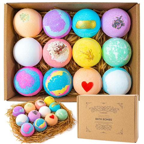 NARBERRY Bath Bombs for Women Gift Set 12 Pack Lavender Bath Bombs for Girls, Organic Bath Bomb for Kids, Perfect for Bubble Spa Relaxing, Birthday Valentines Gifts for Her/Him, Mother Girlfriend Wife