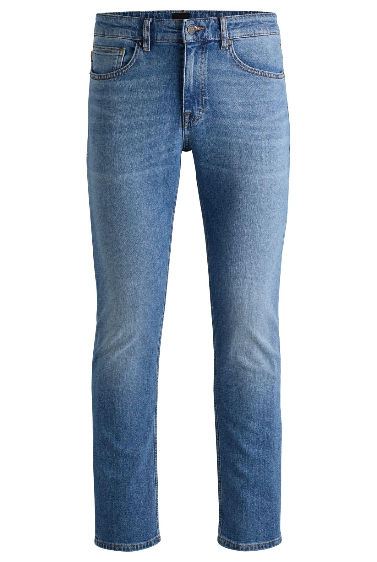 BOSS Mens Delaware BO Delaware Blue Slim-fit Jeans in Comfort-Stretch Denim