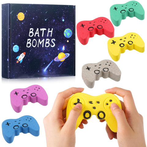 Loopeer 6 Pcs Christmas Gift Game Bath Bombs Gifts for Kids Bubble Handmade Aromatherapy Bath Organic Shower Bombs Gaming Bombs Essentials Birthday Gift for Boys Men Women Gamers Boyfriends