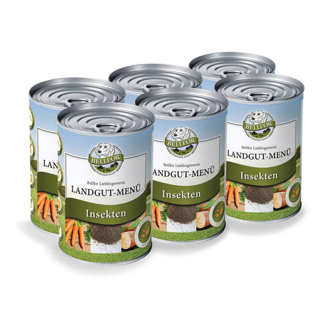 Bellfor Landgut-Menu Estate Menu Premium Quality Healthy Balanced Hypoallergenic High Protein Wet Dog Food with Fresh Insects Meat and Natural Ingredients Grain-Free 6x400 g