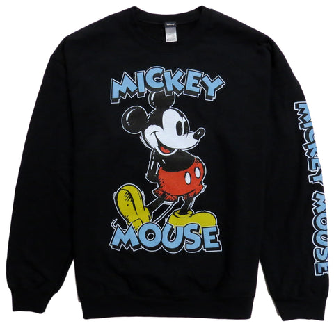 Disney Mickey Mouse & Minnie Mouse Pullover Sweatshirt, Mickey Black, XL