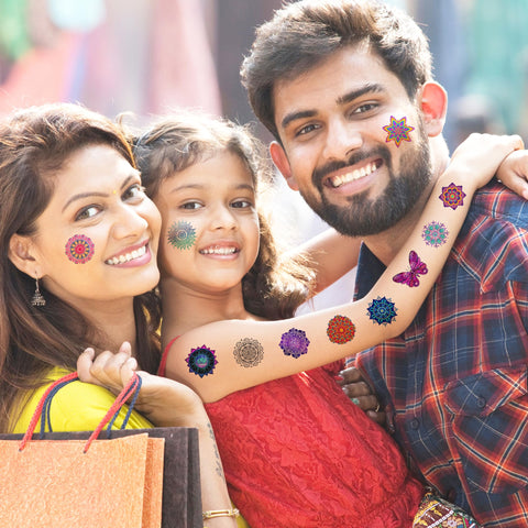 Generic 100PCS Mandala Temporary Tattoos - Indian Decorations Themed Stickers for Boys and Girls Birthday Party Supplies, Decorations, Favors, and Prizes - Cute Gifts