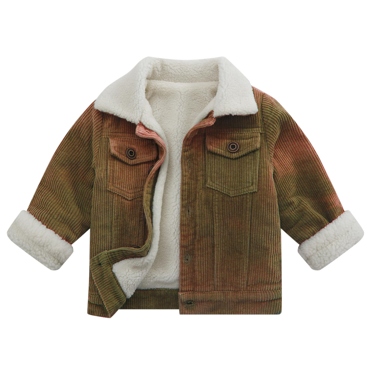 Morubut Toddler Boy Winter Thick Corduroy Coat Baby Boys Sherpa Lined Jacket Outwear (US, Age, 3 Years, Kb-Brown)