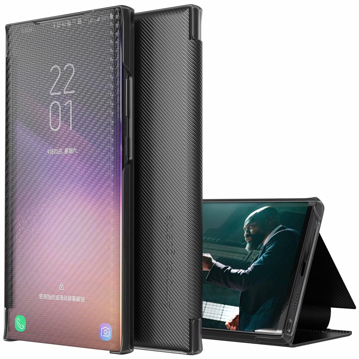 TingYR Case for Samsung Galaxy Note 20 Ultra Cover, Smart Ultra Slim Flip Case, Anti-Scratch, Magnetic Closure, Stand Function, Cover Case for Samsung Galaxy Note 20 Ultra.(Black)