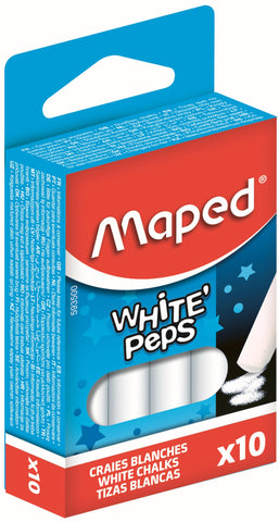 Maped M593500 - Chalk Peps, Pack of 10, Round, White