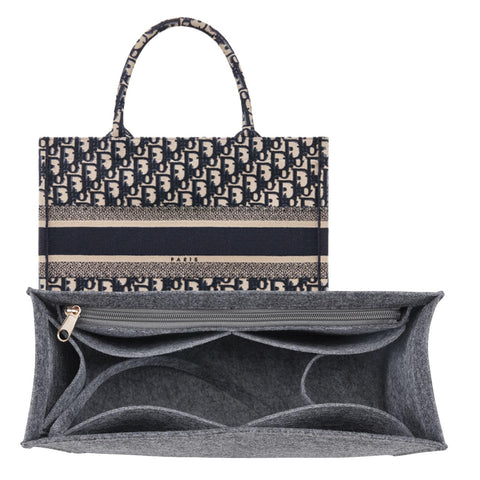 LOUKAYCCI Purse Insert Organizer for dior book tote Large Bag Insert Premium Purse Felt Insert Multiple Pockets (Grey, X-Large), KS12-Grey-XL
