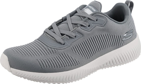 Skechers Men's Squad Sneaker, Gray Mesh Trim, 7
