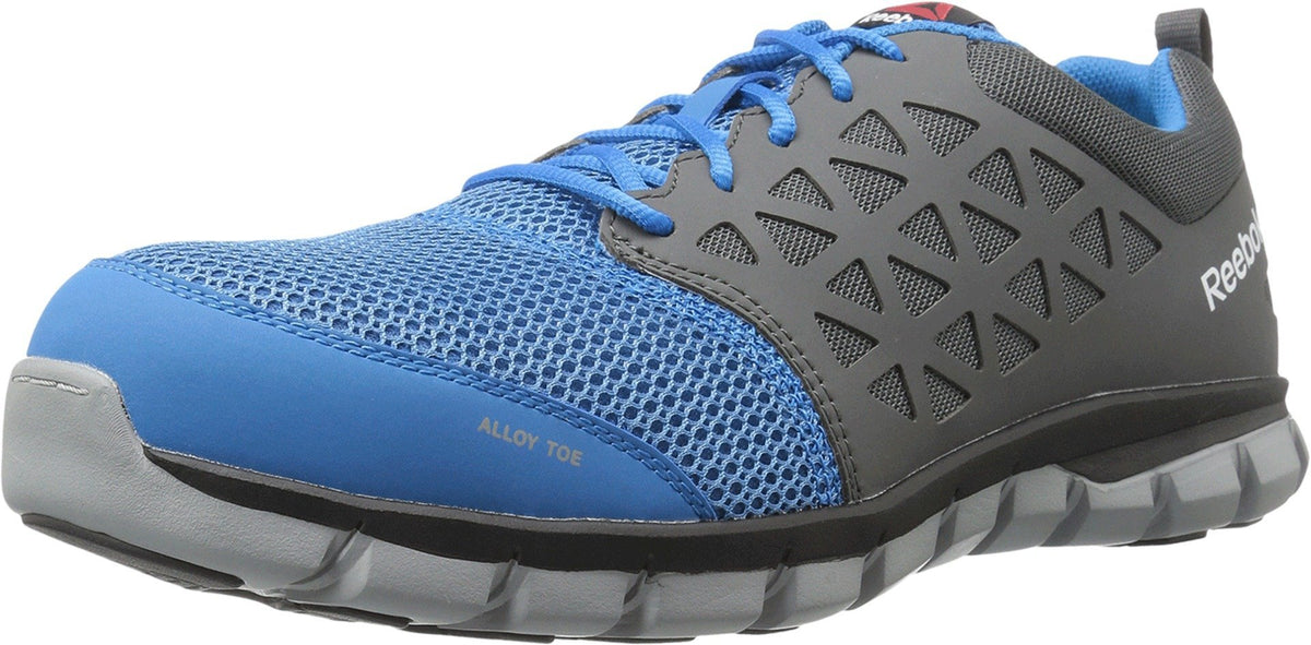 Reebok Work RB4040 Mens Sublite Cushion Work Athletic Alloy Toe Shoe Blue and Grey, 6 Medium US