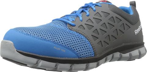 Reebok Work RB4040 Mens Sublite Cushion Work Athletic Alloy Toe Shoe Blue and Grey, 6 Medium US