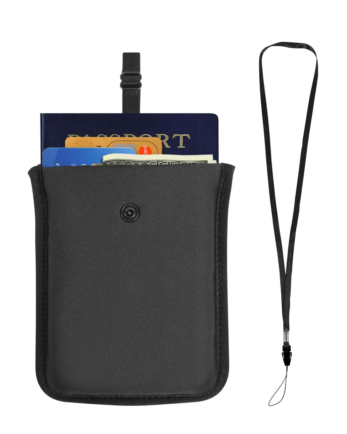 Bamneat RFID-Blocking Travel Bra Wallet, Hidden Money Pouch with Adjustable Elastic Strap, Ideal Secret Pocket Protect Your Passport Credit Cards Valuables