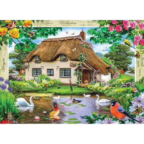 MasterPieces Cottages 1000 Puzzles Collection - Swan Cottage 1000 Piece Jigsaw Puzzle