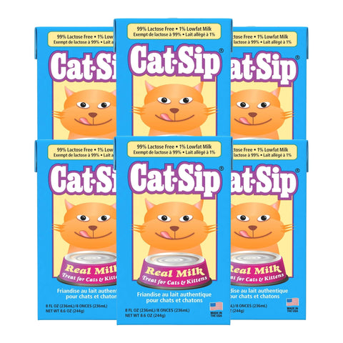 (6 Pack) Cat Sip Real Milk Treat For Cats And Kittens, 8 Ounces Each
