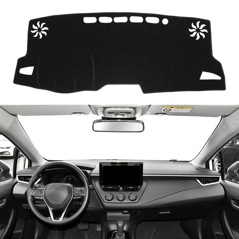 SENSHINE for Toyota Corolla Accessories 2019-2022 2023 2024 Dashboard Cover Center Console Cover Dash Mat Carpet Protector Sunshield Cover Custom Fit, Black Trim
