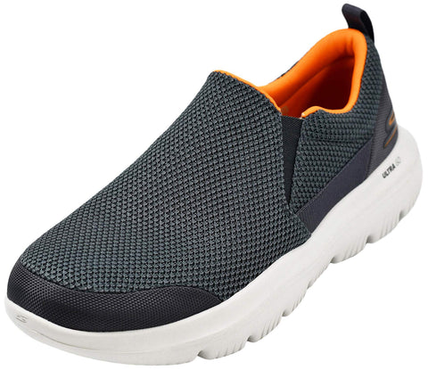 Skechers Men's GO Walk Evolution Ultra-Impeccable Sneaker, Charcoal/Orange, 9.5