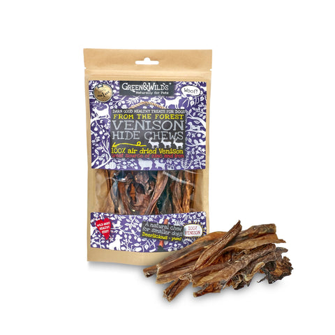 Green & Wilds Eco-Friendly Natural Dog Treats - Venison Hide Chews