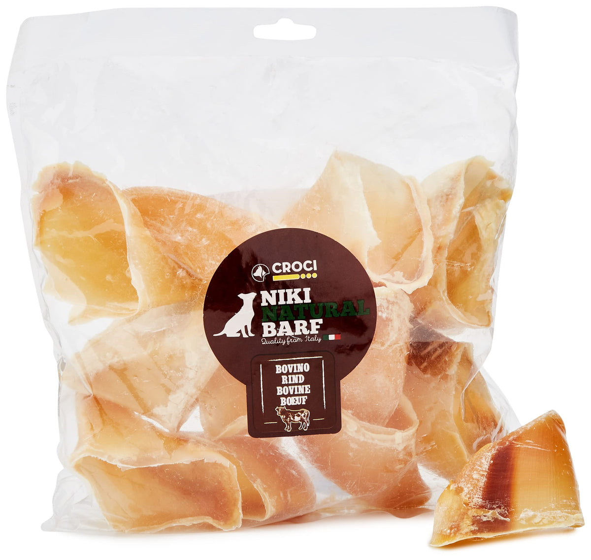 Croci Niki Natural Barf - White bovine hoof, natural snack for dogs, ideal for the Barf Diet, 500g