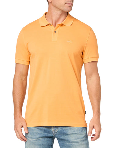 BOSS Pallas Short Sleeve Polo Shirt Mock Orange