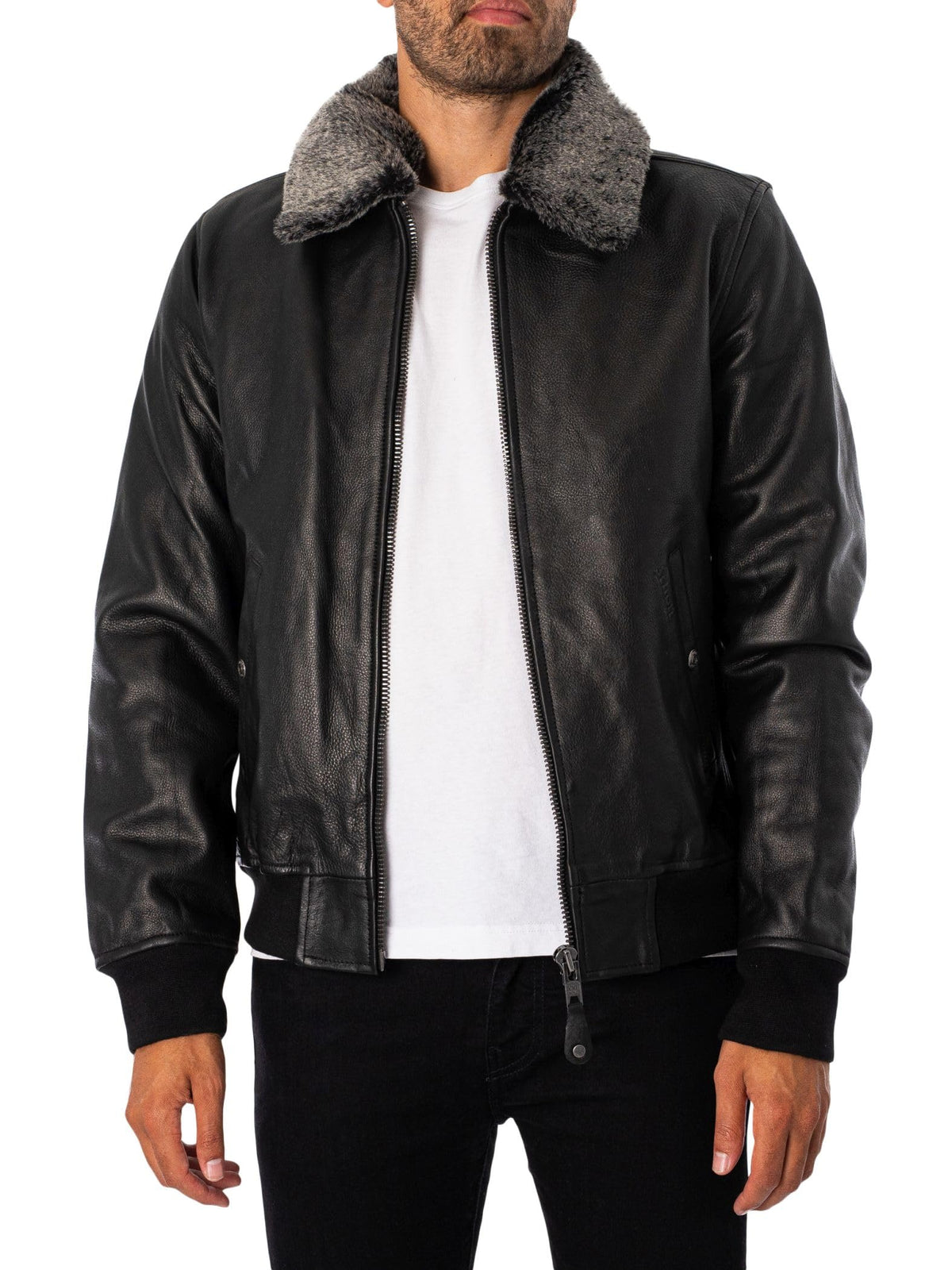 Schott NYC Men's leather jacket, Black, XXX-Large