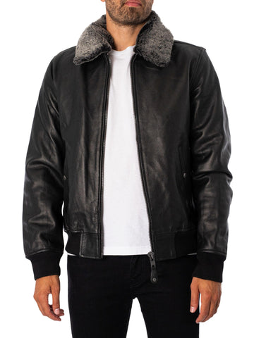 Schott NYC Men's leather jacket, Black, XXX-Large