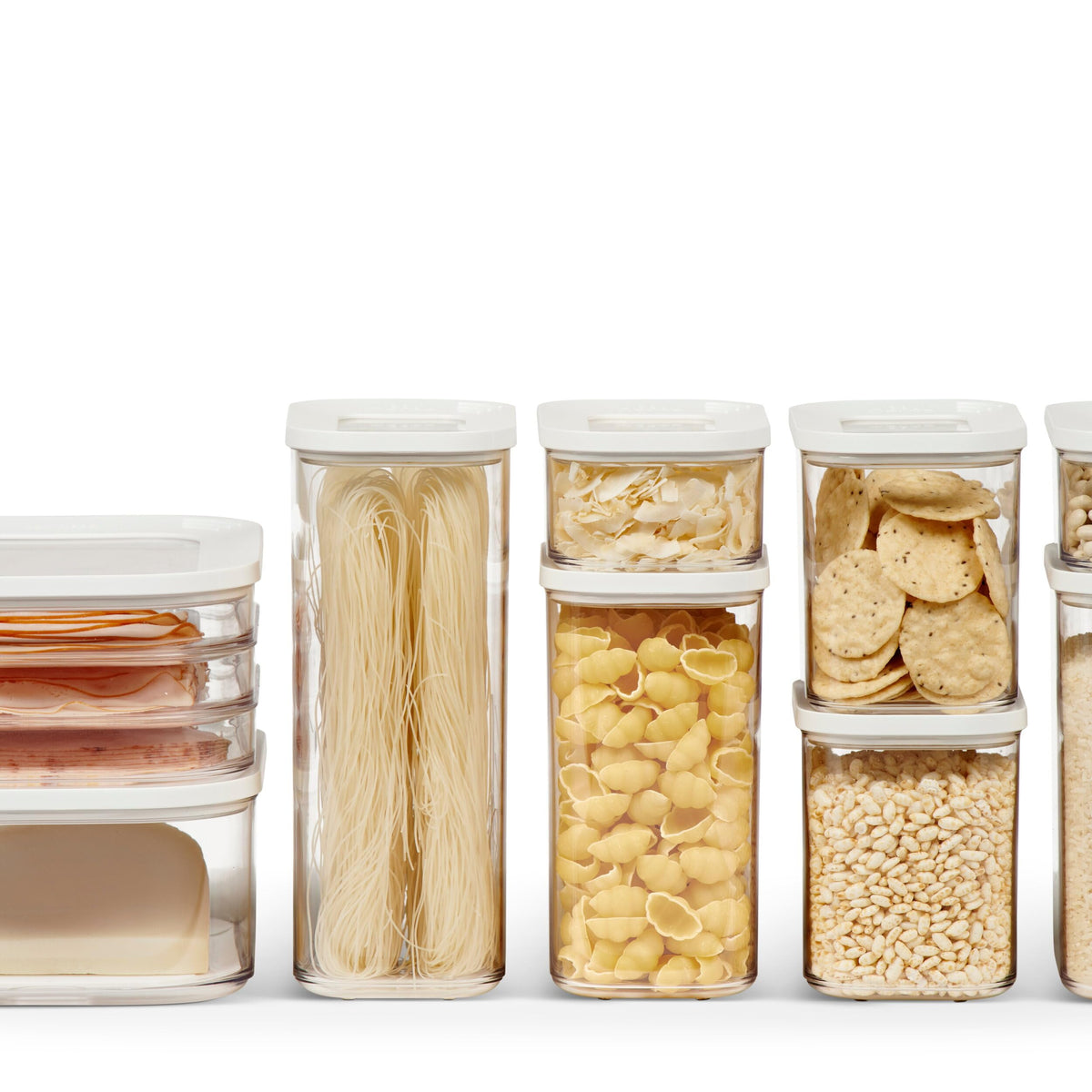 Mepal Food Storage Container 9-Piece Set - Food Containers - Kitchen Container & Organizer - Stackable & Airtight Food Storage Container - 7 Storage Containers and 2 Refrigerator Boxes - White