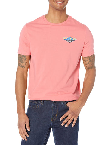 Nautica Men's Sustainably Crafted Graphic T-Shirt, Tea Berry, S