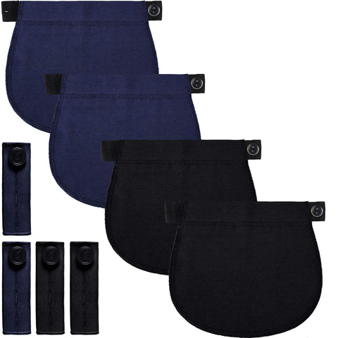 Syhood 6 Pieces Maternity Pants Extender Set Adjustable Waist Extenders Elastic Pant Button Extenders Pregnancy Stretch Pants Band for Women Men