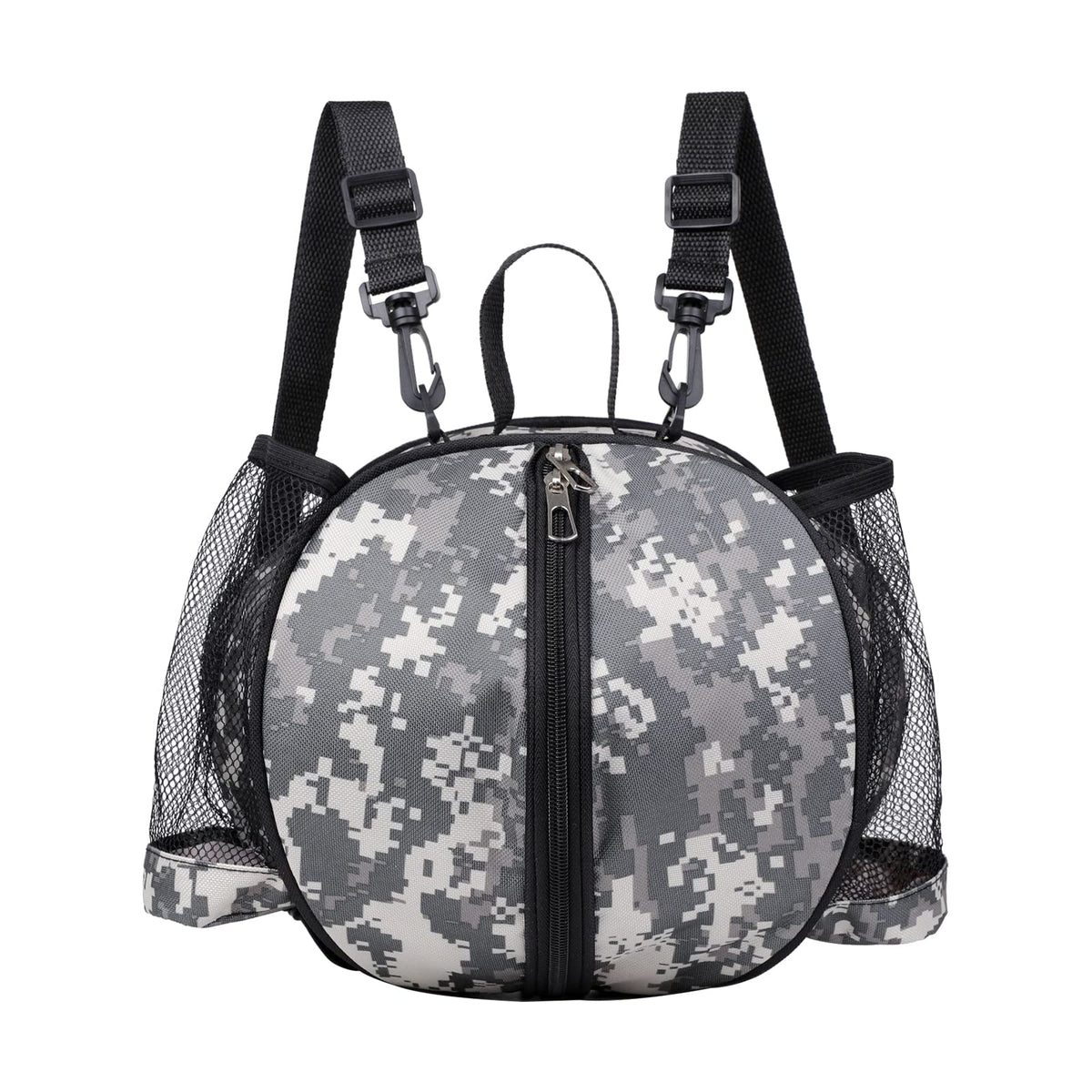JIAHG Basketball Carry Bags Camouflage Basketball Football Backpacks with Bottler Pockets Portable Sports Ball Training Volleyball Soccer Holders Waterproof Gym Sack Shoulder Bag for Youth Boys Girls