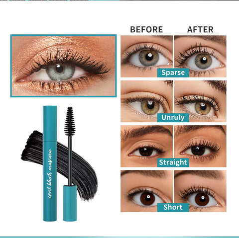Adapow Mascara Liquid Lash Extensions, Mascara Volume, and Length Long-Lasting, Waterproof and Smudge-Proof(0.28oz/Black)