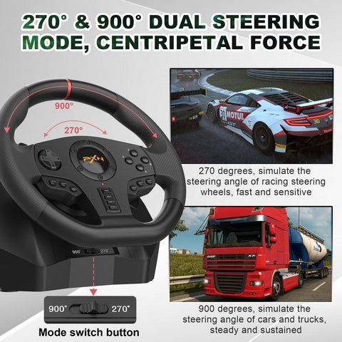 PXN PC Racing Wheel Steering Wheel V900 Driving Simulator 270ÃƒÆ’Ã†â€™ÃƒÂ¢Ã¢â€šÂ¬Ã…Â¡ÃƒÆ’Ã¢â‚¬Å¡Ãƒâ€šÃ‚Â°/900ÃƒÆ’Ã†â€™ÃƒÂ¢Ã¢â€šÂ¬Ã…Â¡ÃƒÆ’Ã¢â‚¬Å¡Ãƒâ€šÃ‚Â° Rotation christmas gift Gaming Steering Wheel with Pedals for PC,PS4,PS3,Xbox Series X|S, Xbox One