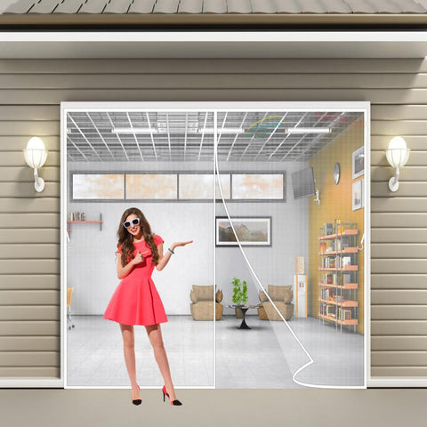 Mosquito Door Screen, 345x210cm Keep Insects Out Walk Through Screen Door for Balcony Patio DoorSize Up to White Customizable