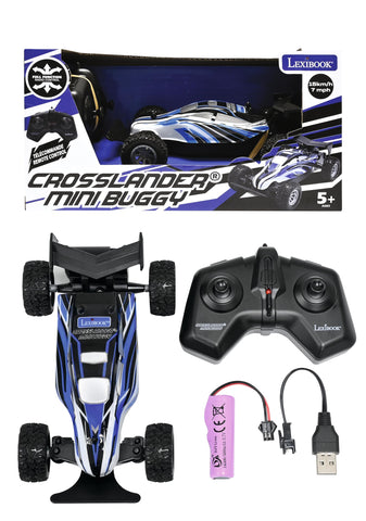 Lexibook, Crosslander® Mini Buggy, Radio-controlled buggy, speed up to 15 km/h, Front and rear bumpers, Rechargeable, Blue, RC17