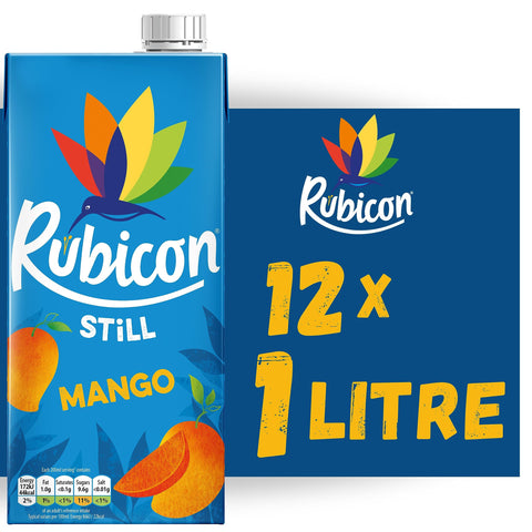 Rubicon Still 12 Pack Mango Juice Drink, Made with Handpicked Alphonso Mangoes for an Authentic and Delicious Flavor - 12 x 1L Cartons