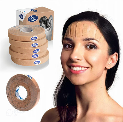 CureTape Classic Beauty Taping Face Tape | 5 Rolls of 0.4 inch Strokes | Hypoallergenic and Safe to Use for Face Taping and Beauty Taping | Reduce Wrinkes & Fine Lines | Instant Face Lift Tape