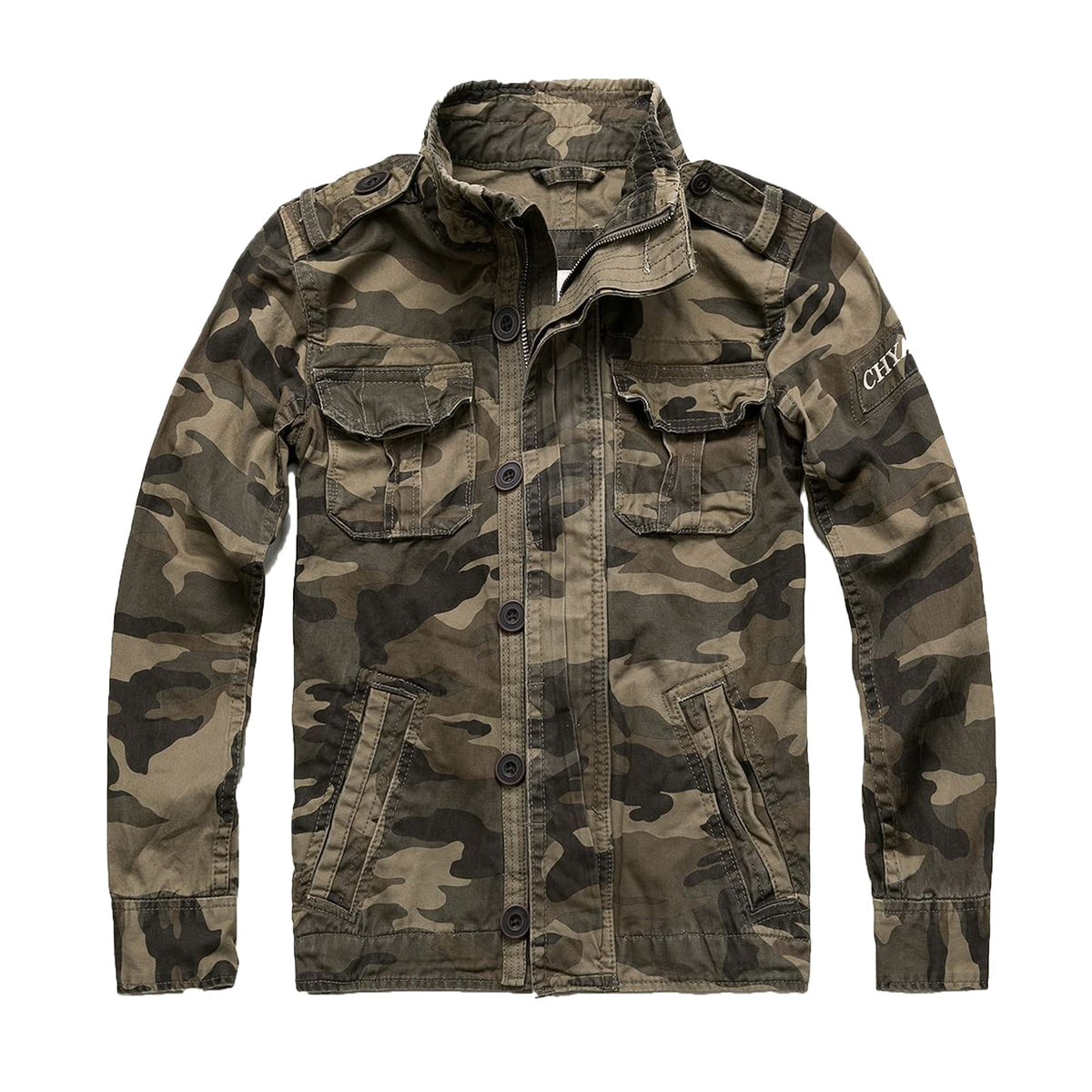 Letuwj Jacket men's jacket military jacket casual camouflage workwear denim picture color 1 XL