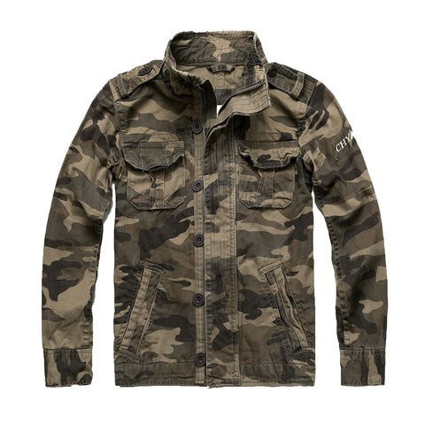 Letuwj Jacket men's jacket military jacket casual camouflage workwear denim picture color 1 XL