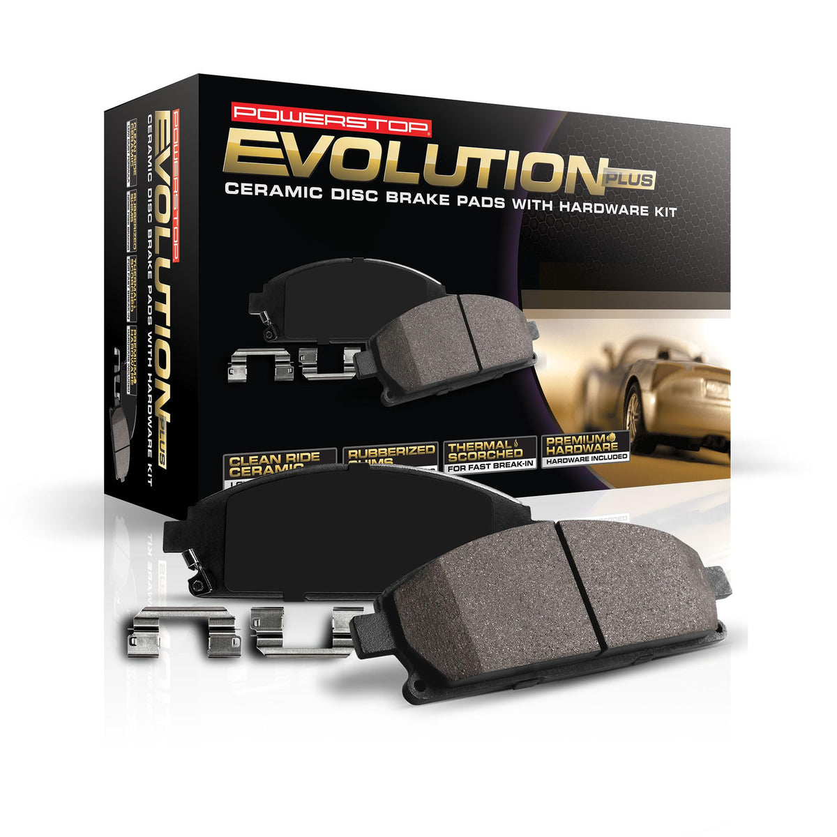 Power Stop 17-870, Z17 Front Ceramic Brake Pads with Hardware