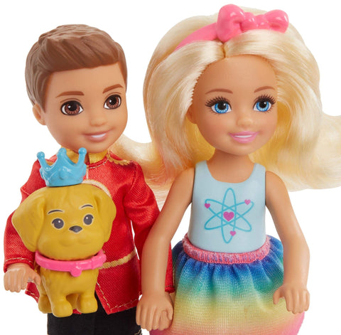 Barbie Dreamtopia Chelsea and Otto Dolls with Puppy, Pinwheel and Star Wand