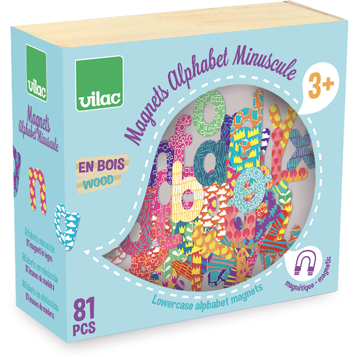 Vilac Vilac6703 Small Letter Alphabet Magnets (81-Piece)