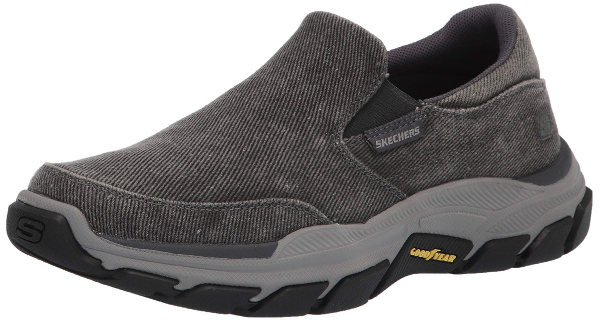 Skechers USA Men's Men's Respected-Fallston Canvas Slip On, Charcoal, 11.5