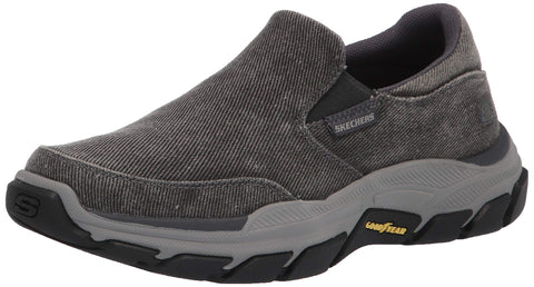 Skechers USA Men's Men's Respected-Fallston Canvas Slip On, Charcoal, 11.5