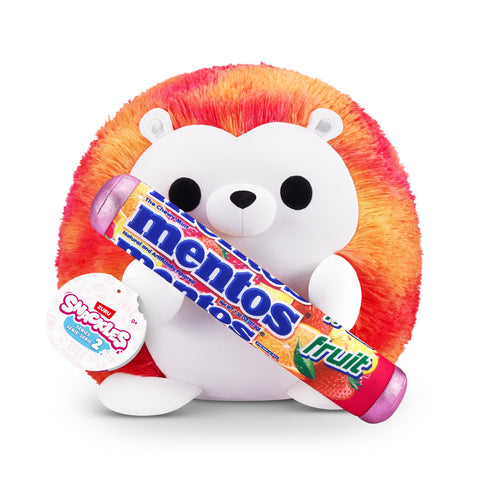 Snackles Series 2 Hedgehog & Mentos 16 Inch Plush by ZURU, Ultra Soft Plush, Collectible Plush with Real Licensed Brands, Stuffed Animal, Giftable