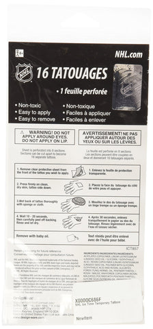 Amscan 393257 NHL Ice Time! Collection Tattoos, Party Favor | 1 piece