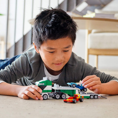 LEGO Creator 3in1 Race Car Transporter 31113 Building Kit; Makes a Great Gift for Kids Who Love Fun Toys and Creative Building, New 2021 (328 Pieces)