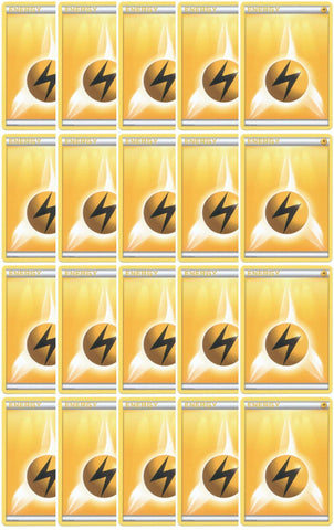 20 Basic Lightning Energy Pokemon Cards (XY/Black and White Series Design, Unnumbered) [Yellow/Electric-Type]