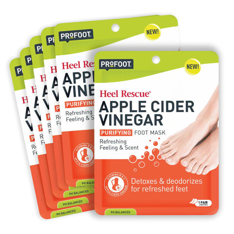 PROFOOT Heel Rescue Apple Cider Vinegar Purifying Foot Mask deodorizes & detoxifies skin, including AthleteÃ¢â‚¬â„¢s Foot, to remove dull, dry buildup for fresher feet.