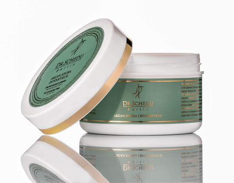 Dr. Schedu Berlin, Argan, Jojoba, and Avocado Oil, Intensive, Hair Treatment, 200ml, with Silk proteins Aloe vera, Shea butter, for Dry, Damaged Hair, Frizz Control, Hair Mask, Silicone Free