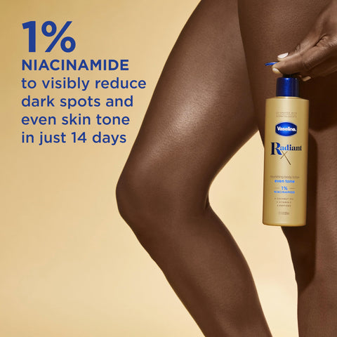 Vaseline Radiant X Skin Care Set - Even Tone Nourishing Body Lotion with 1% Niacinamide & Hydrating Body Oil with 1% Lipids + Deep Nourishment Hand Butter with 100% Pure Shea Butter (3 Piece Set)