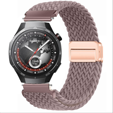 GIOPUEY Strap Compatible with Huawei Watch GT 5 46mm/GT5 Pro, Flexible Nylon Braided Strap, Strap Replacement [Unisex] - Purple